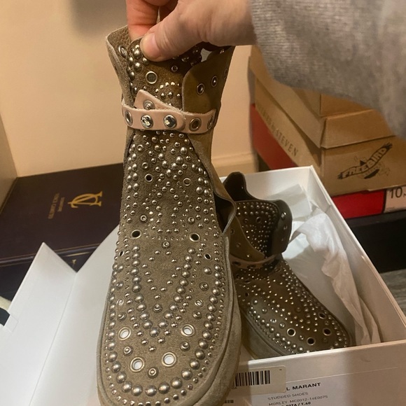 Pre-owned Isabel Marant Studded Moccasin - Taupe Size 40 (8.5 US) - Picture 6 of 9
